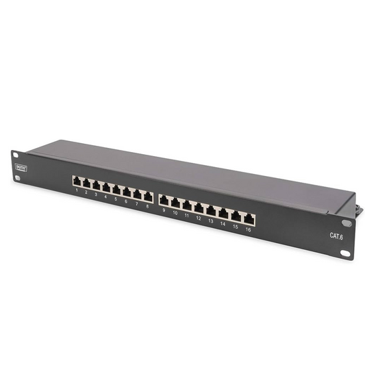 PANNEAU DE BRASSAGE 16 PORT RACK 19' CAT6